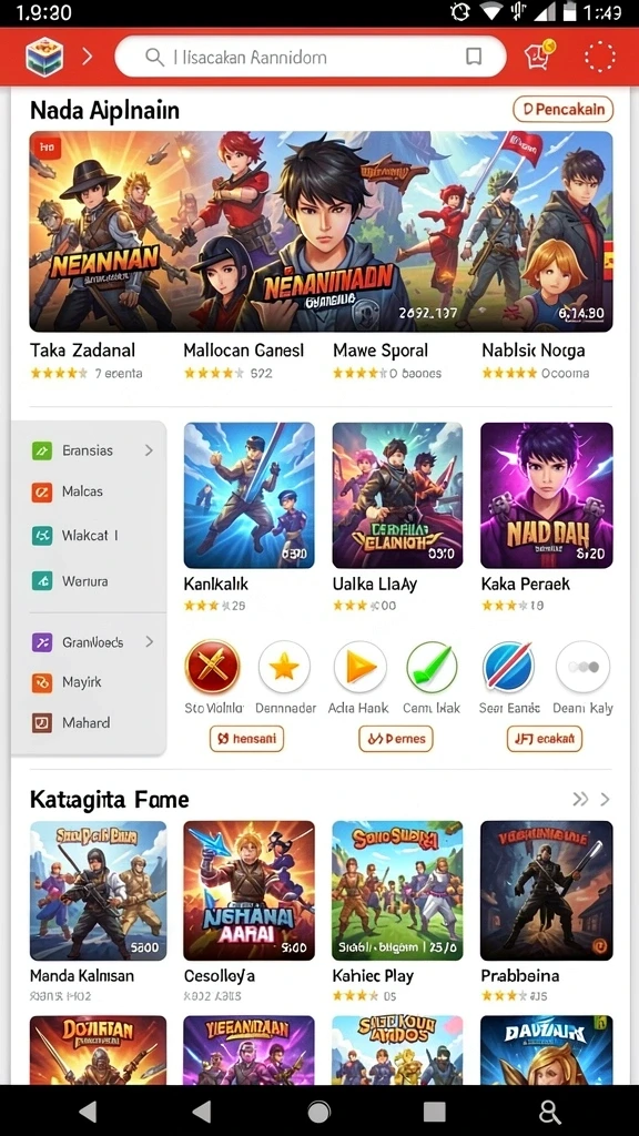 gatotkaca123 - Tampilan awal permainan yang menarik dan intuitif.