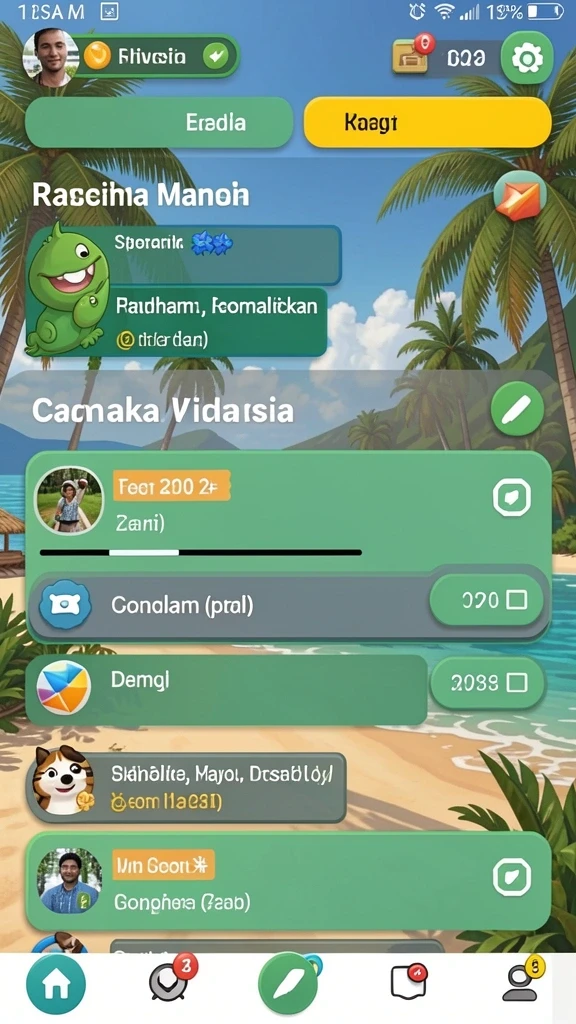 padi777 - Ilustrasi komunitas pemain yang aktif dan interaktif.
