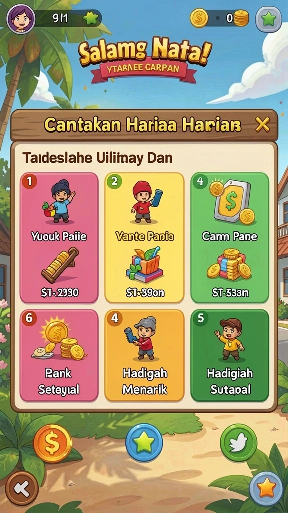 zk9 - Tampilan awal game dengan karakter menggemaskan.
